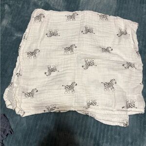 White Baby swaddle blanket  with Zebra Print *bogo
